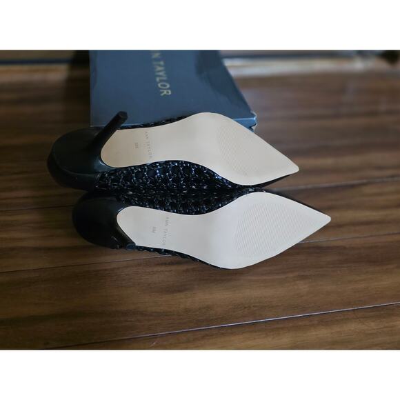 NEW Ann Taylor Mae Woven Pumps black pointy toe heels dress shoes - 10 - 828780 - Picture 3 of 7